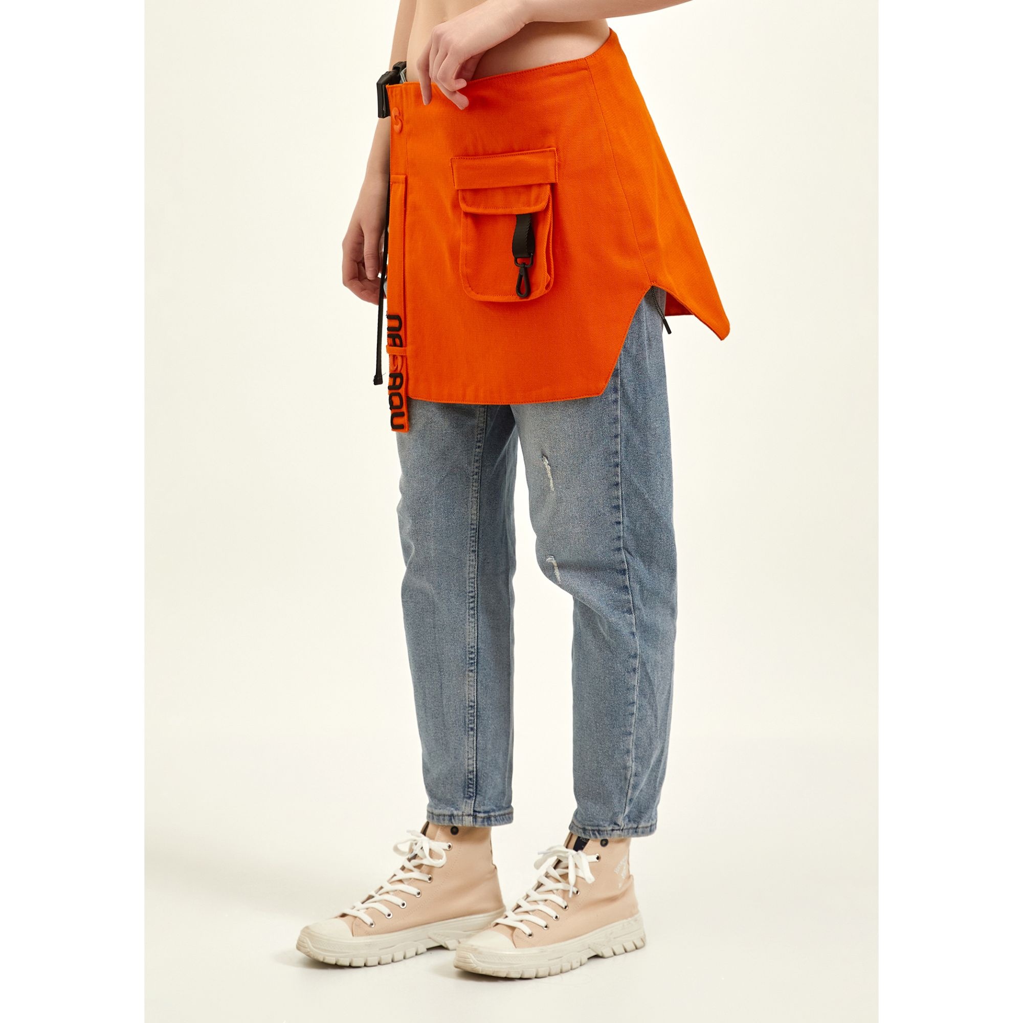 Nasaqu Unisex Aqru Oranj Bel Çantası