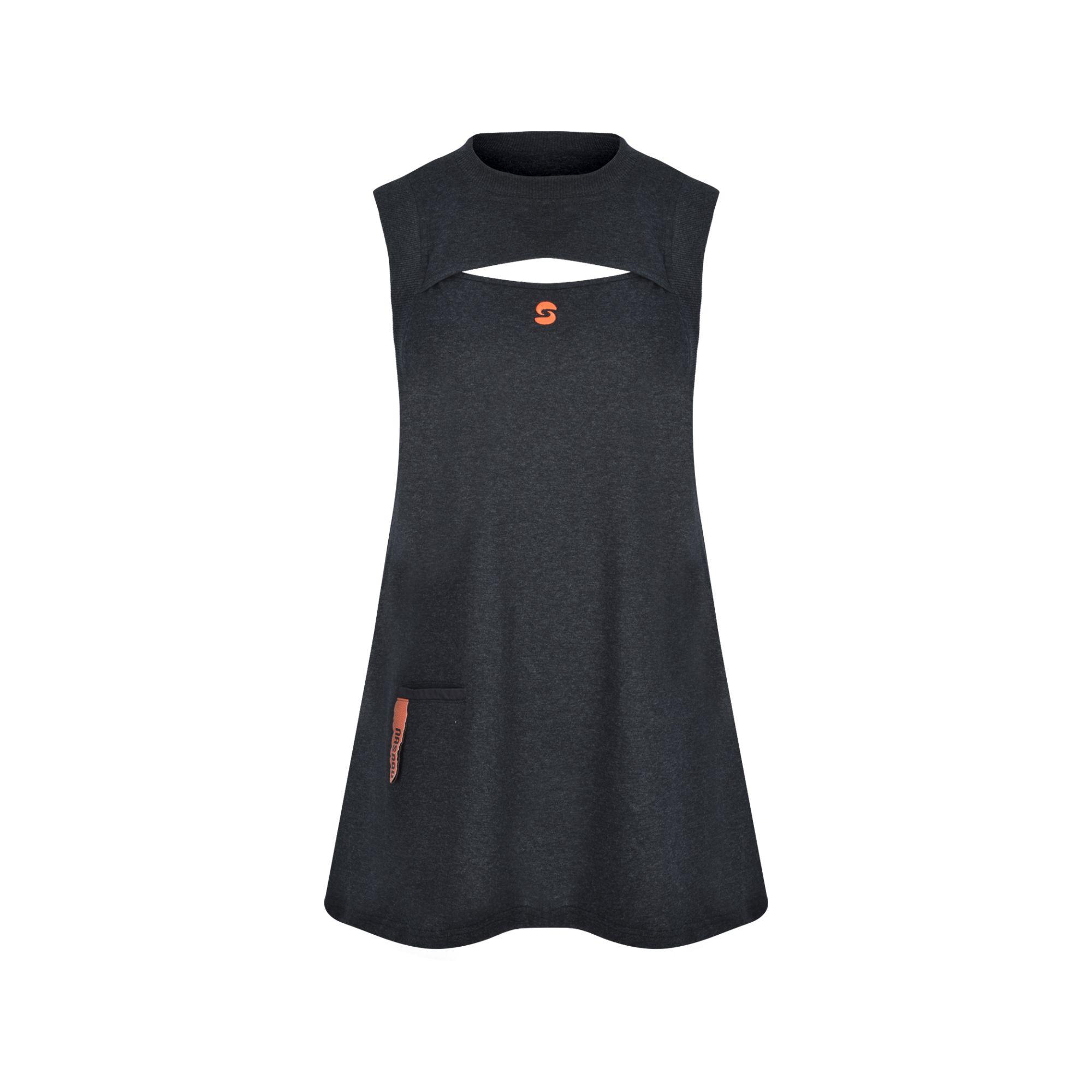 Nasaqu Kadın Sırtı Açık Nakışlı Antrasit T-Shirt