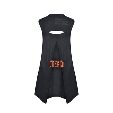  Nasaqu Kadın Sırtı Açık Nakışlı Antrasit T-Shirt