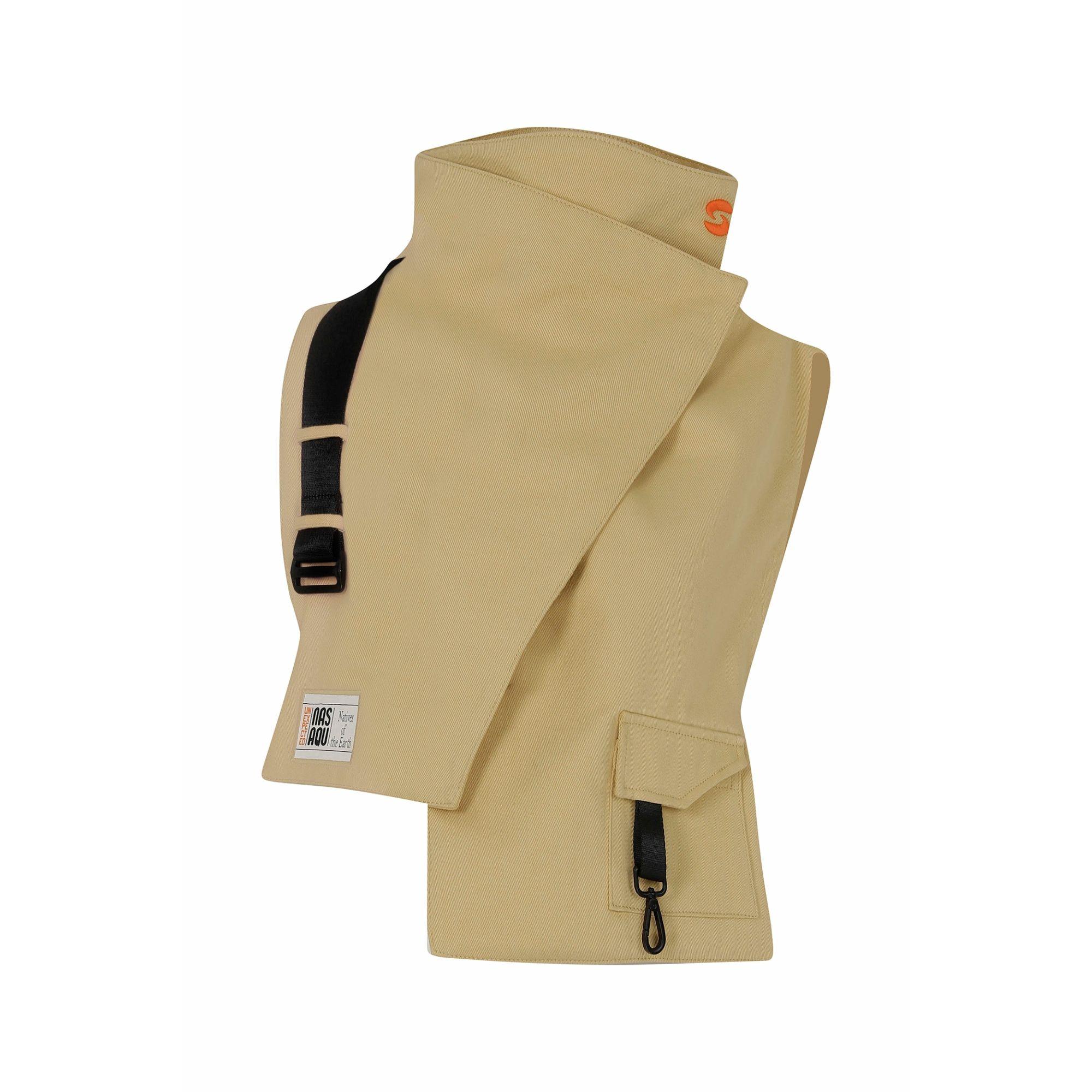 Nasaqu Unisex Ush Yüksek Yaka Bej Yelek