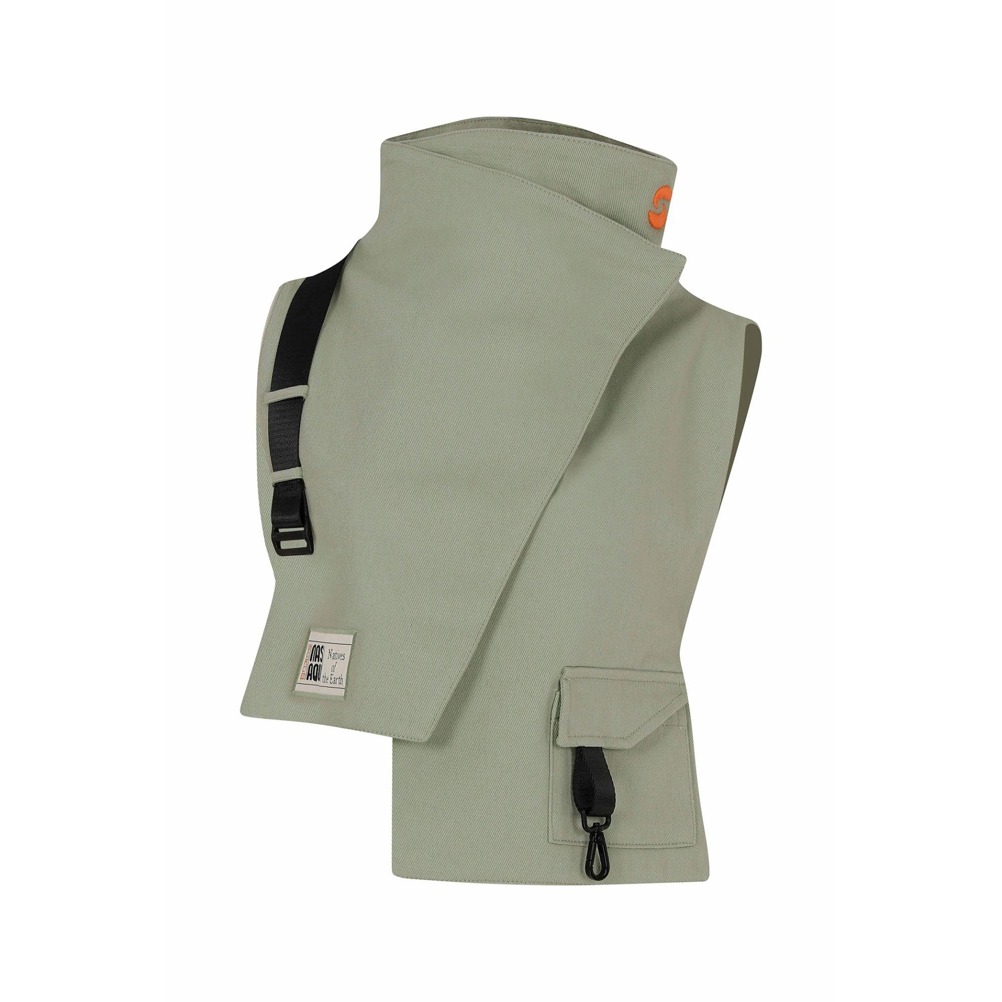 Nasaqu Unisex Ush Yüksek Yaka Haki Yelek