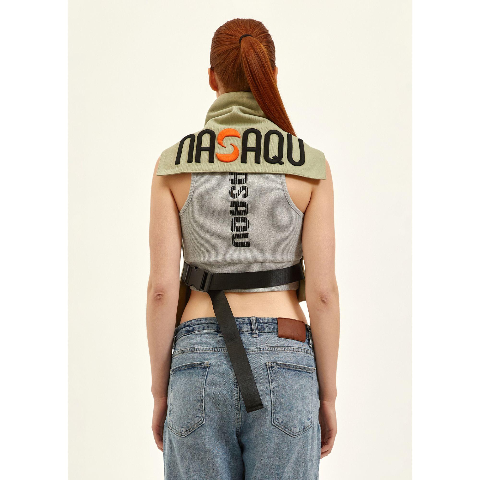 Nasaqu Unisex Ush Yüksek Yaka Haki Yelek