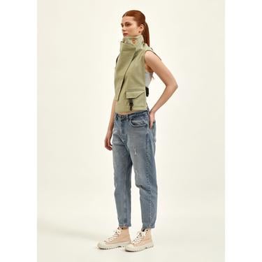  Nasaqu Unisex Ush Yüksek Yaka Haki Yelek