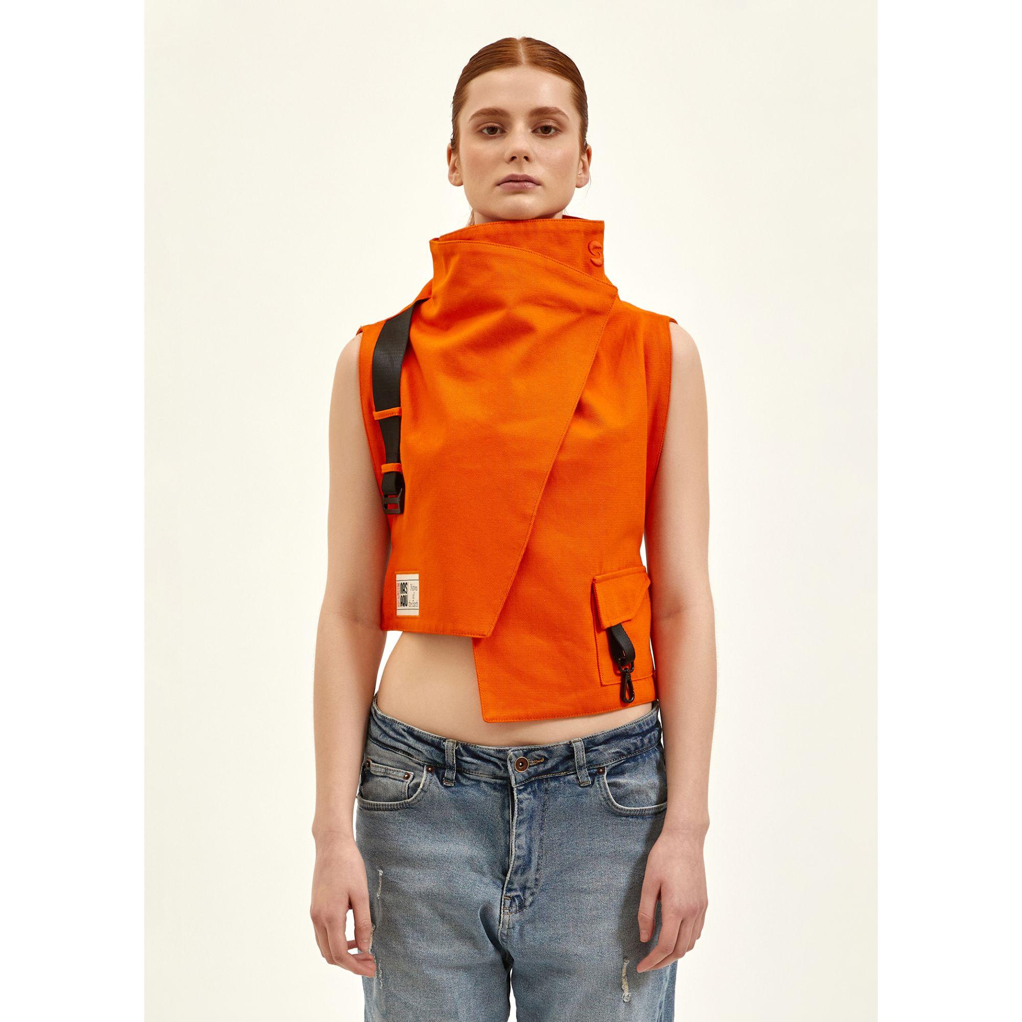 Nasaqu Unisex Ush Yüksek Yaka Oranj Yelek