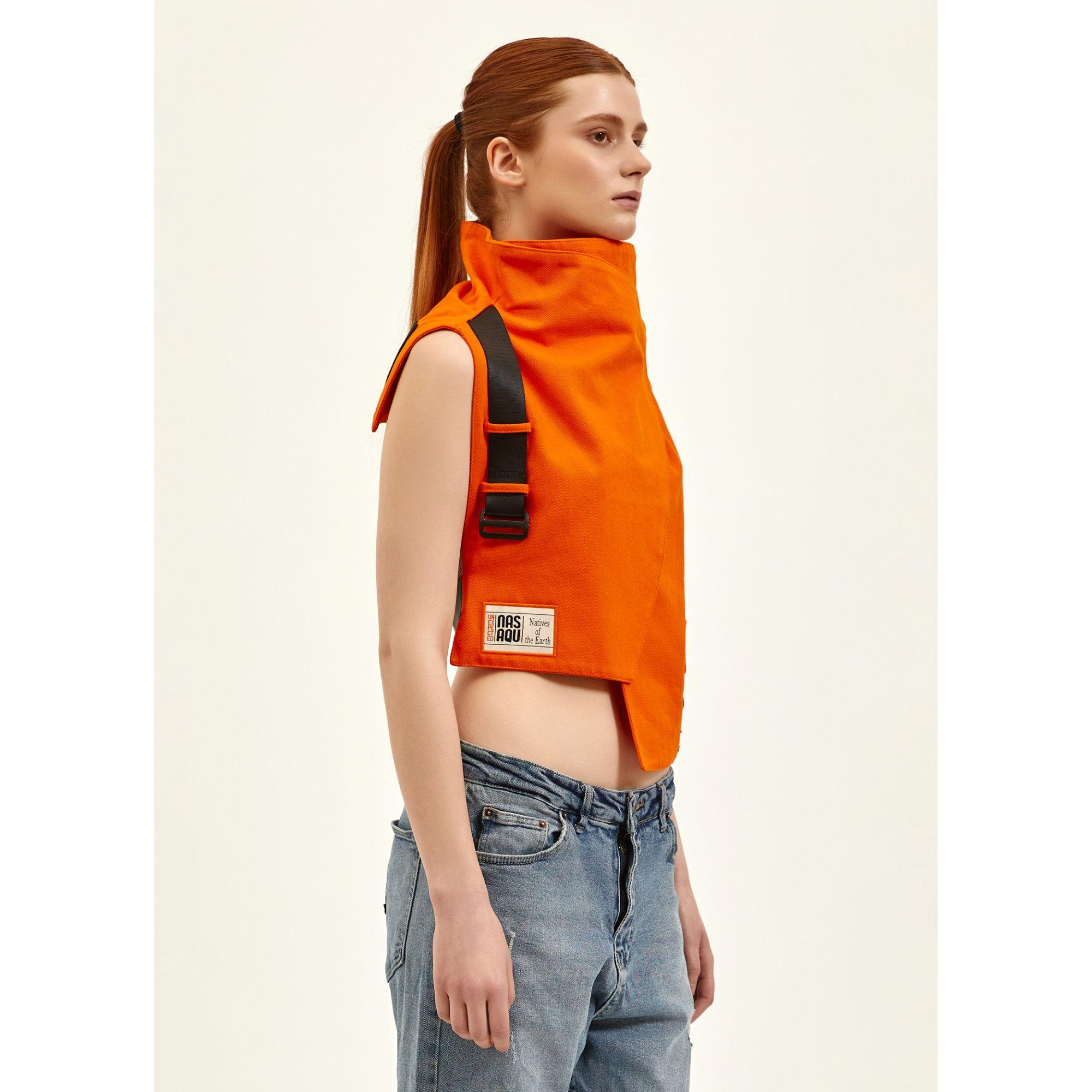 Nasaqu Unisex Ush Yüksek Yaka Oranj Yelek