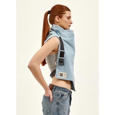  Nasaqu Unisex Ush Yüksek Yaka Açık Mavi Yelek