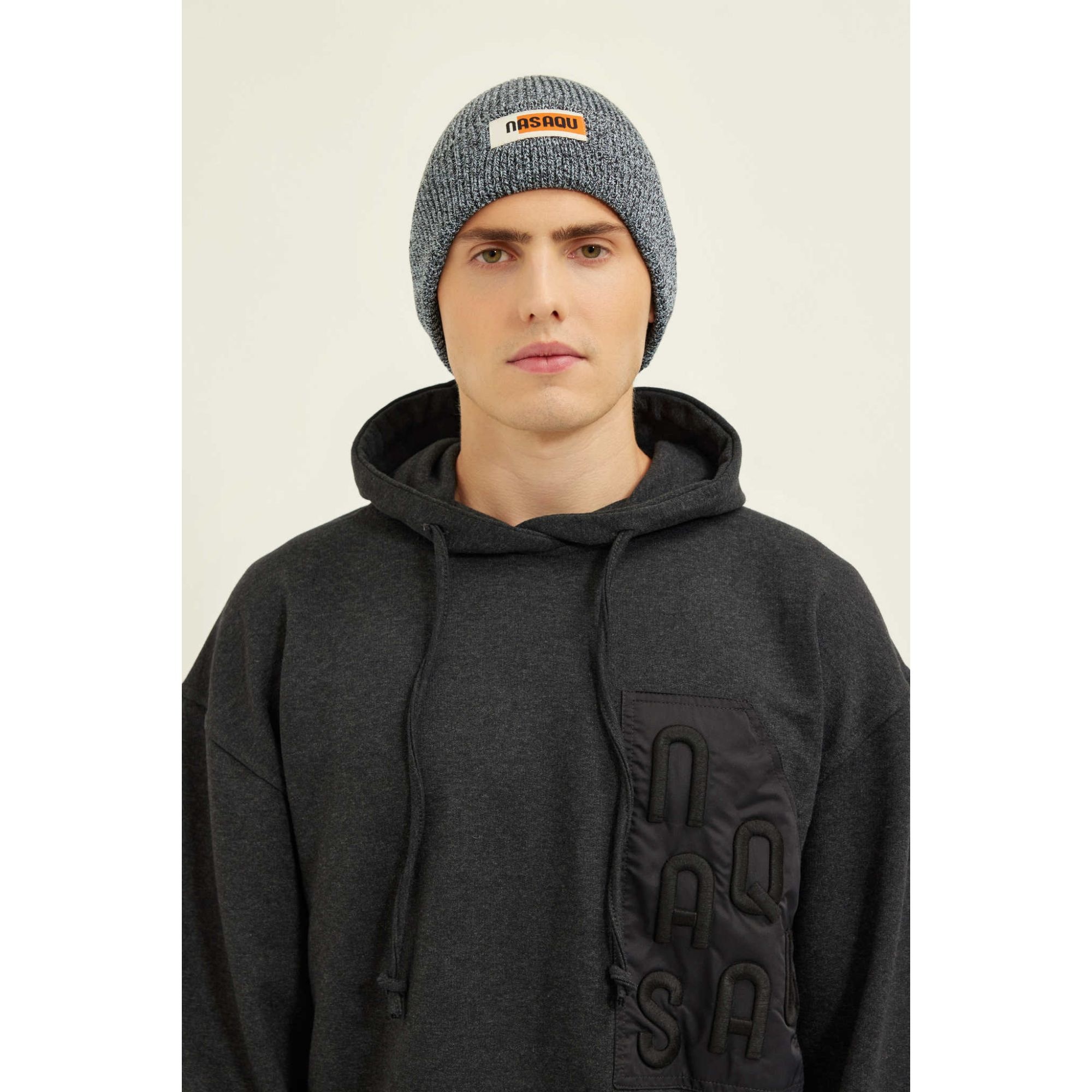 Nasaqu Unisex Nibruki Örgü Siyah & Gri Bere