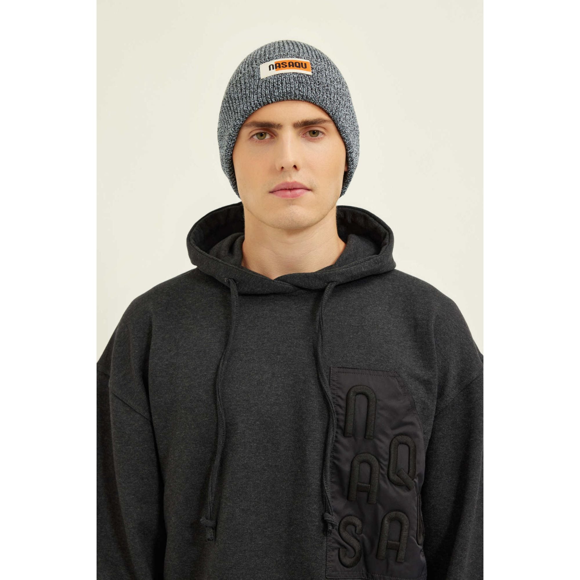  Nasaqu Unisex Nibruki Örgü Siyah & Gri Bere