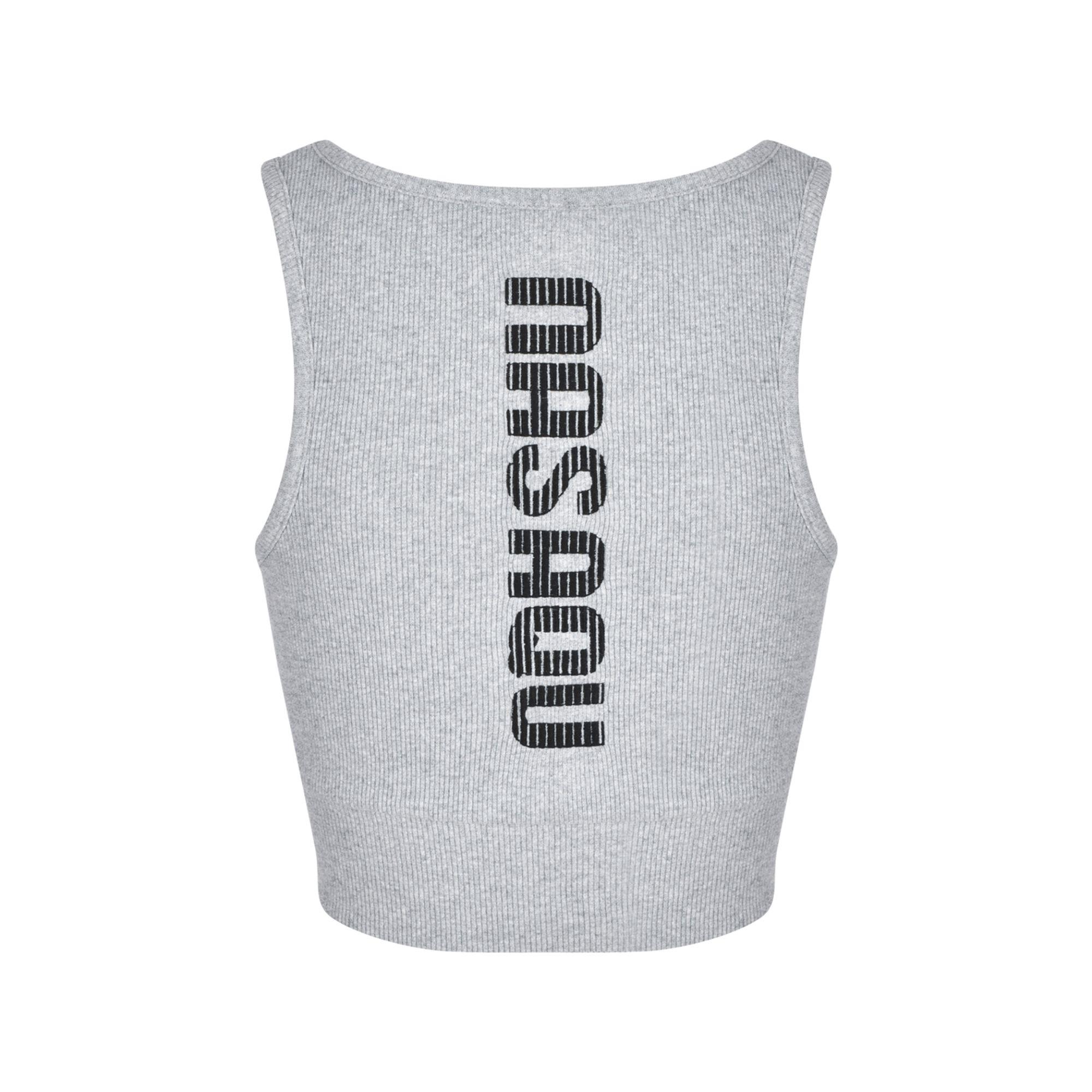 Nasaqu Kadın Açık Yaka Aktif Gri Krom Crop Top