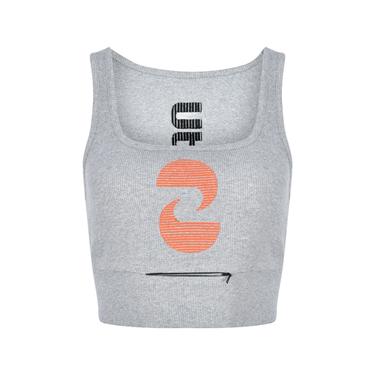  Nasaqu Kadın Açık Yaka Aktif Gri Krom Crop Top