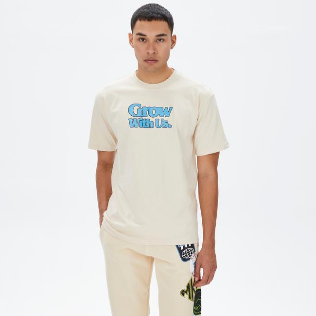 Market Grow With Us Erkek Krem T-Shirt