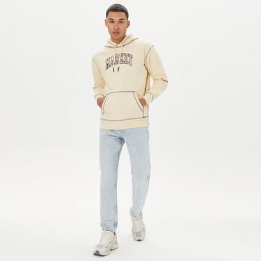 Market Triple Stitch Pullover Erkek Krem Hoodie