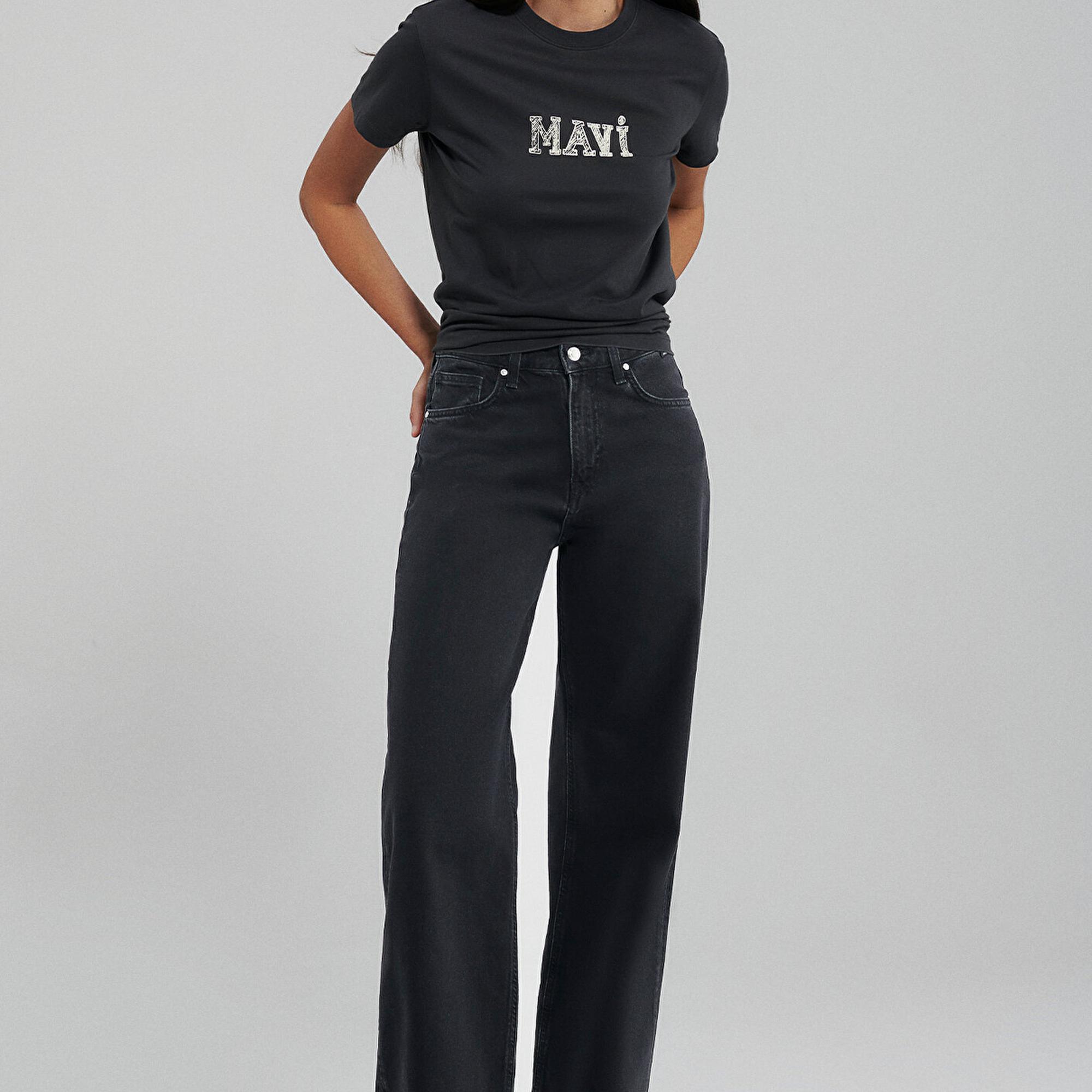 Mavi Mavi Logo Baskılı Gri Tişört Regular Fit / Normal Kesim 1612232-34853