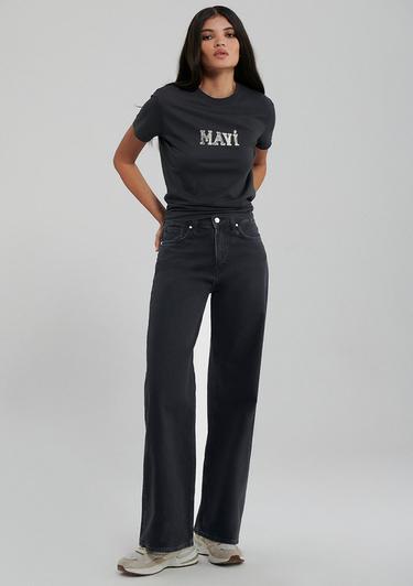  Mavi Mavi Logo Baskılı Gri Tişört Regular Fit / Normal Kesim 1612232-34853