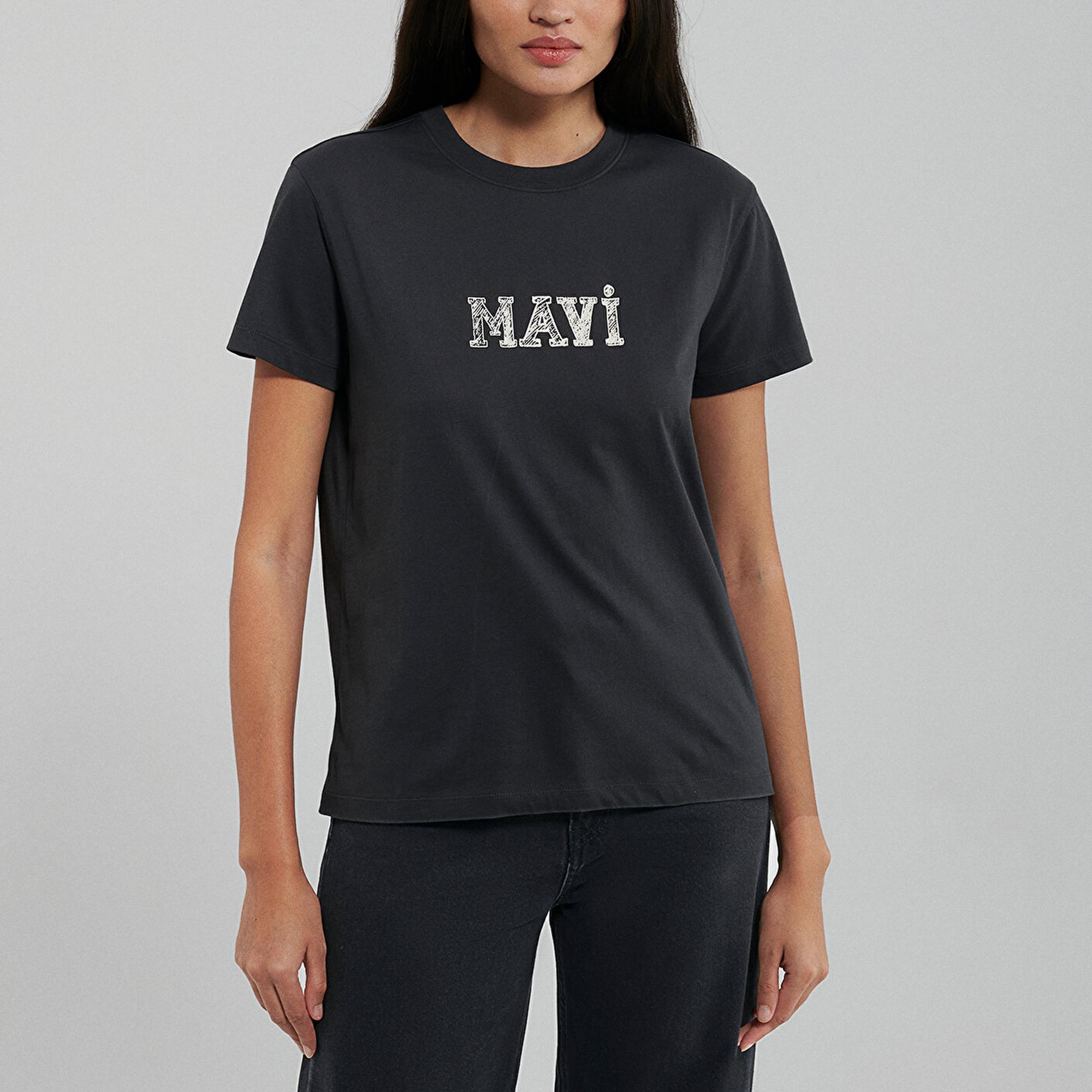 Mavi Mavi Logo Baskılı Gri Tişört Regular Fit / Normal Kesim 1612232-34853