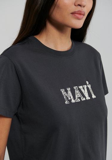  Mavi Mavi Logo Baskılı Gri Tişört Regular Fit / Normal Kesim 1612232-34853