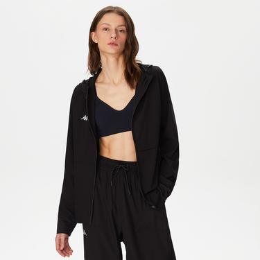  Kappa Logo Tama Kadın Siyah Outdoor Yağmurluk