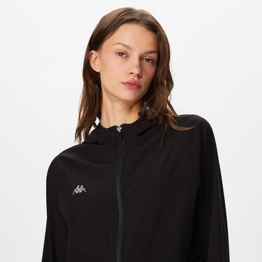  Kappa Logo Tama Kadın Siyah Outdoor Yağmurluk