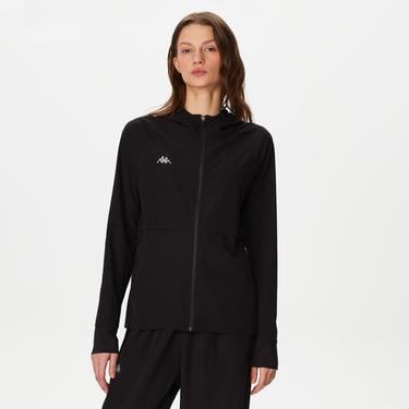  Kappa Logo Tama Kadın Siyah Outdoor Yağmurluk