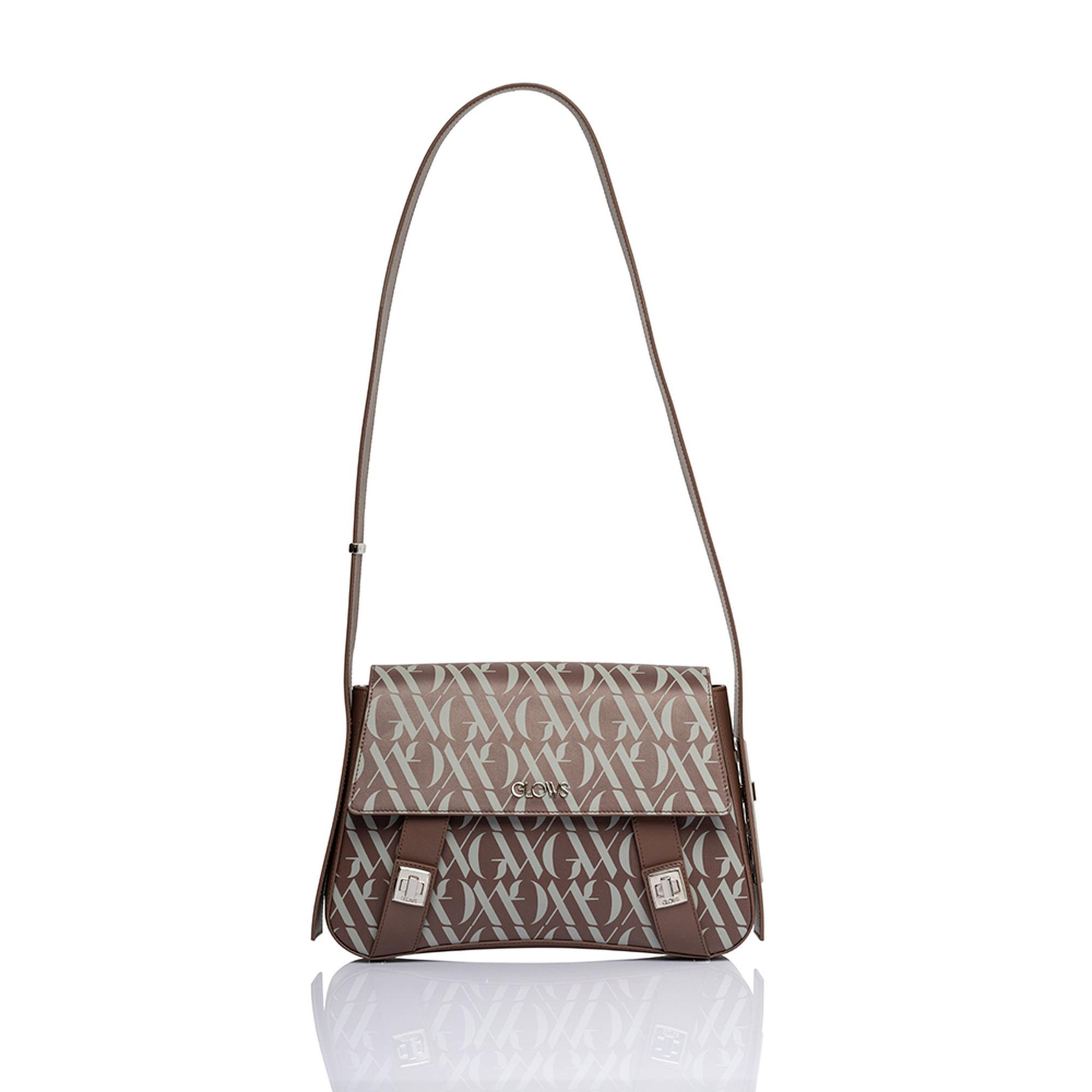 Glows Vega Kadın Deri Flap Çanta Kahverengi