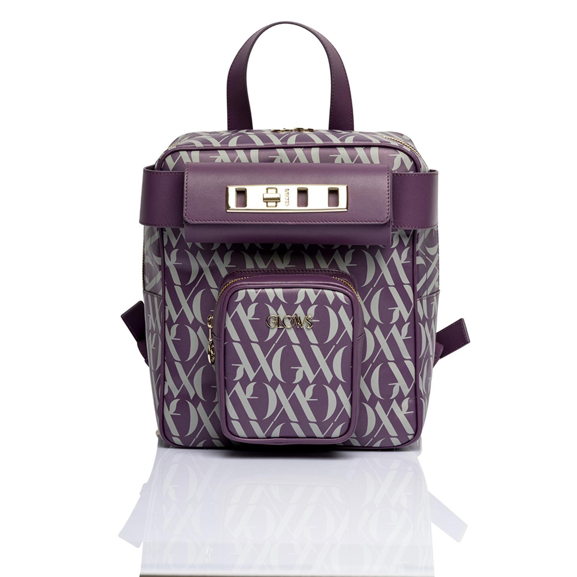 Glows Capella Kadın Deri Sırt Çantası Mor