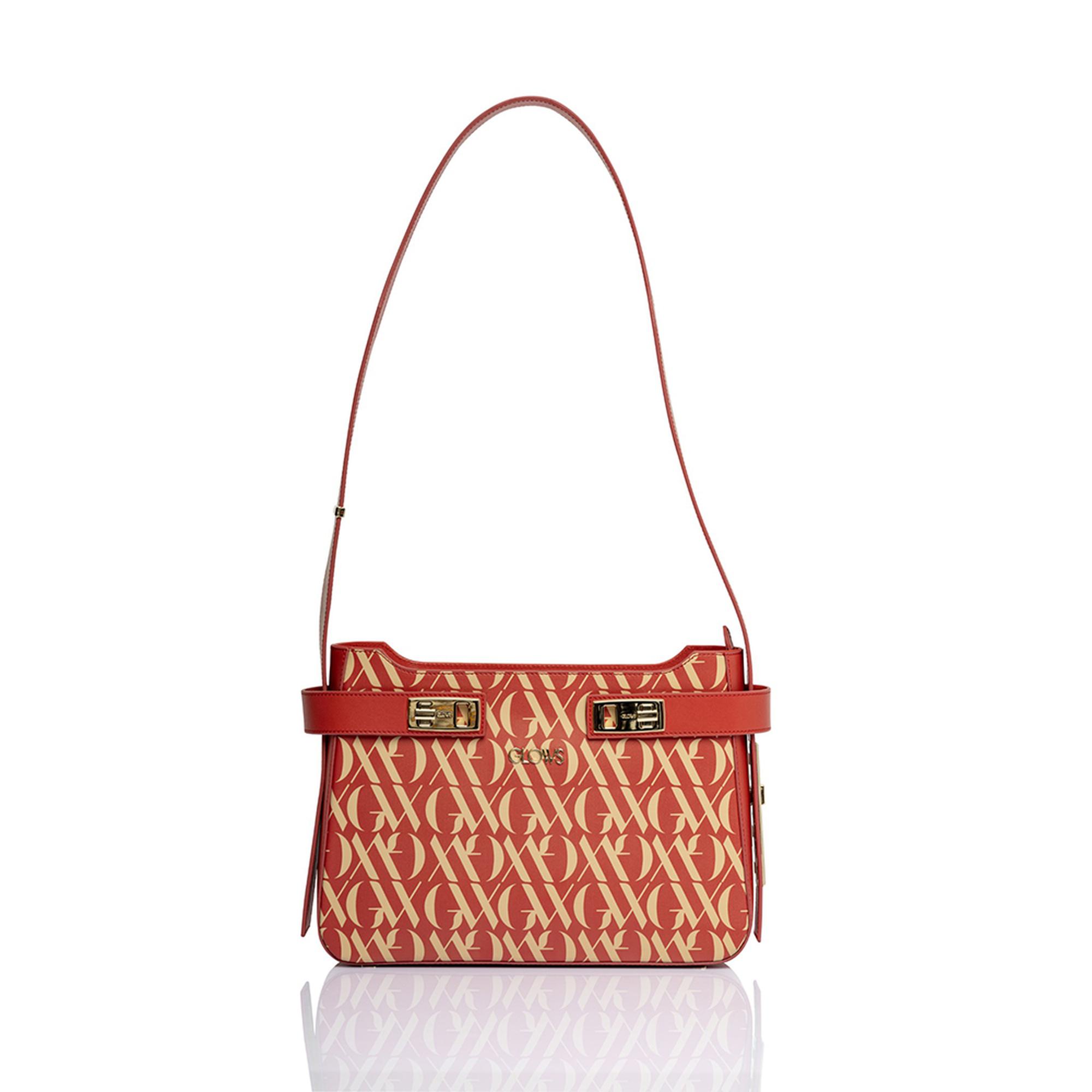 Glows Sirius Kadın Deri Omuz Çantası Kırmızı