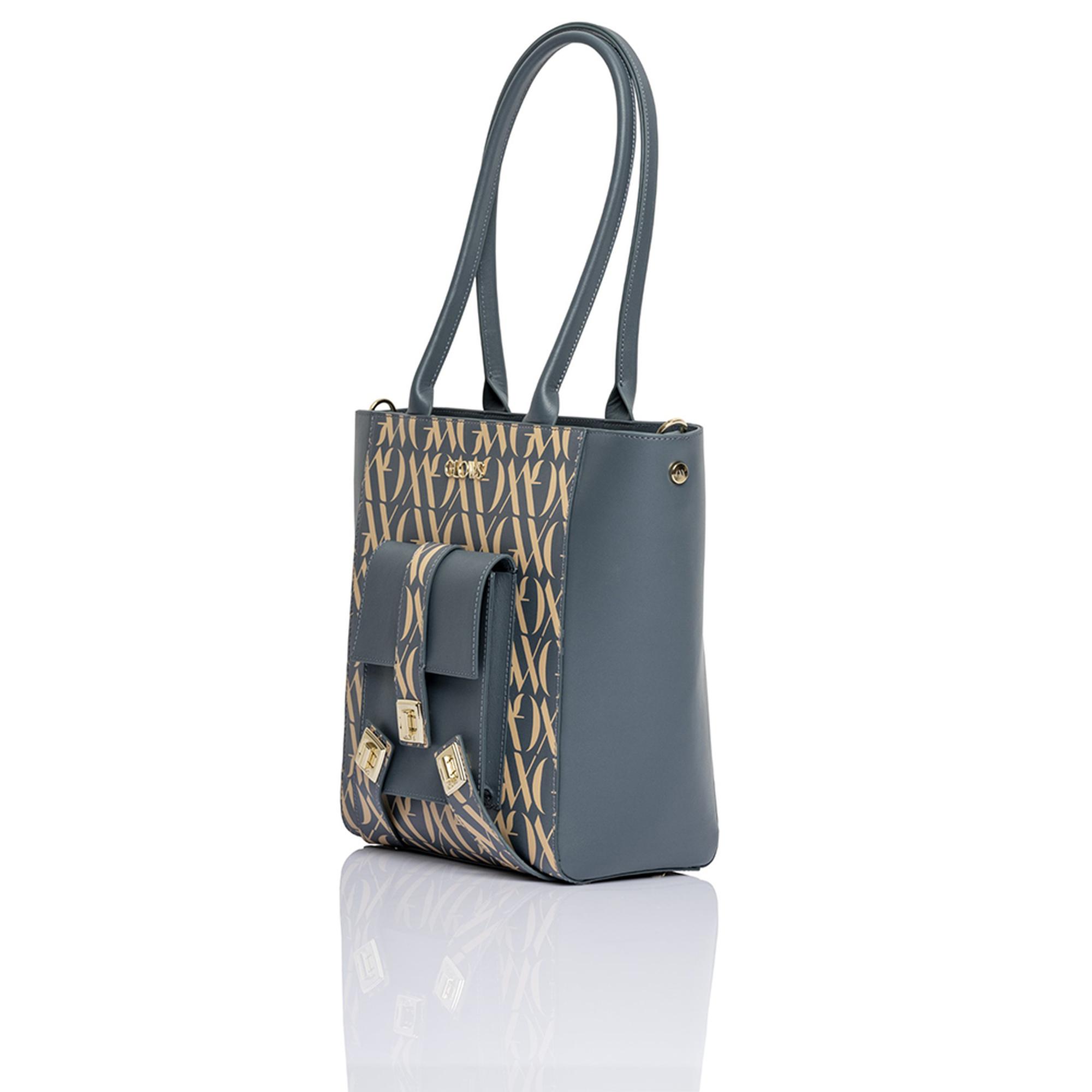 Glows Mimosa Kadın Deri Bucket Çanta Mavi