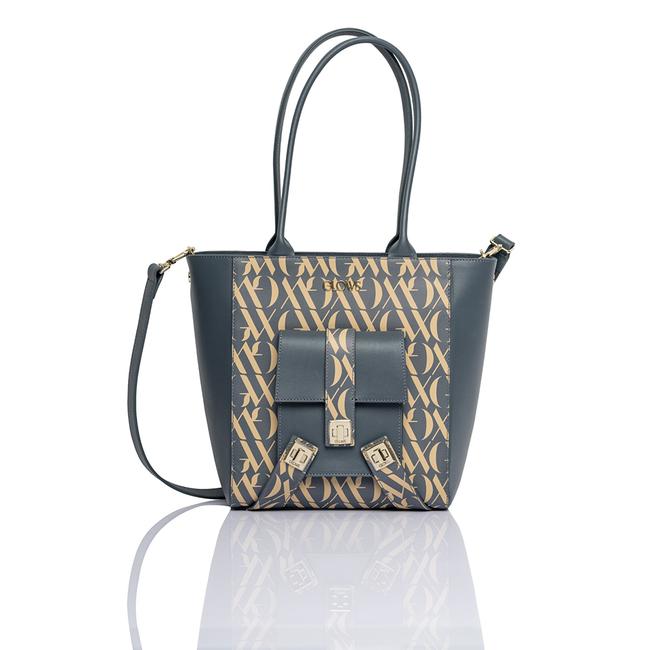  Glows Mimosa Kadın Deri Bucket Çanta Mavi