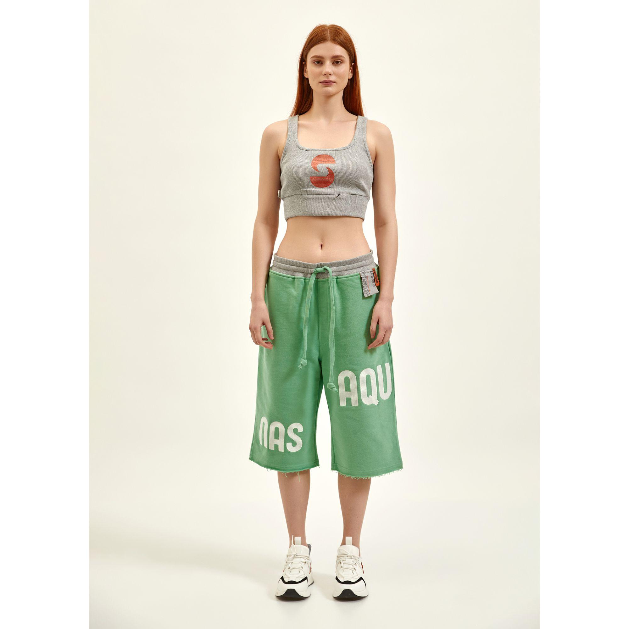 Nasaqu Unisex MES Rahat Kesim Meta Yeşil Şort