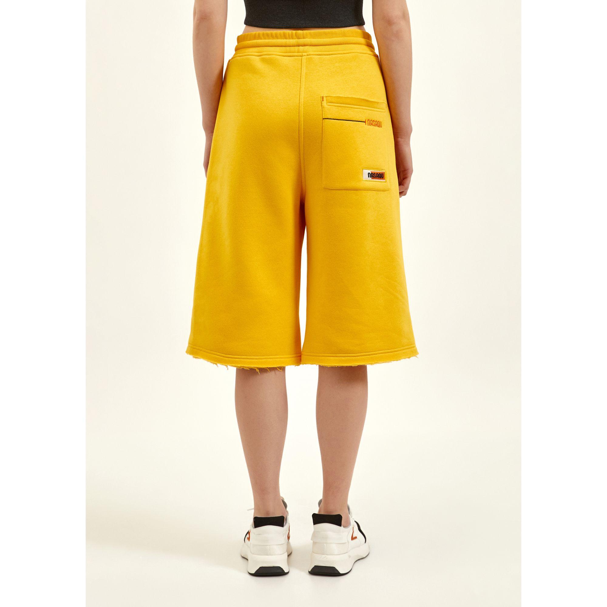 Nasaqu Unisex MES Rahat Kesim Parlak Sarı Şort