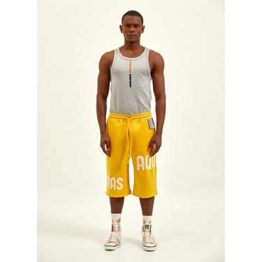  Nasaqu Unisex MES Rahat Kesim Parlak Sarı Şort