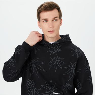  HUF Plantlife Erkek Siyah Hoodie