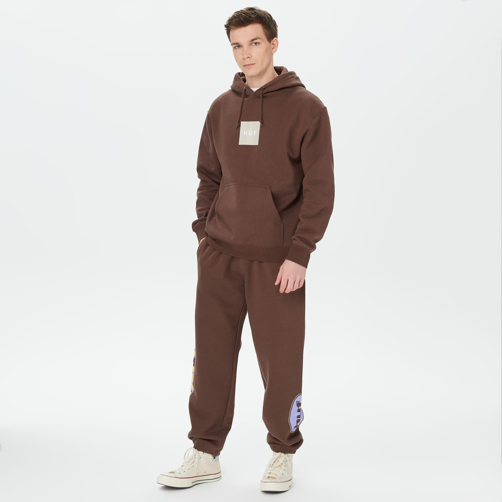 HUF Set Box Erkek Kahverengi Hoodie