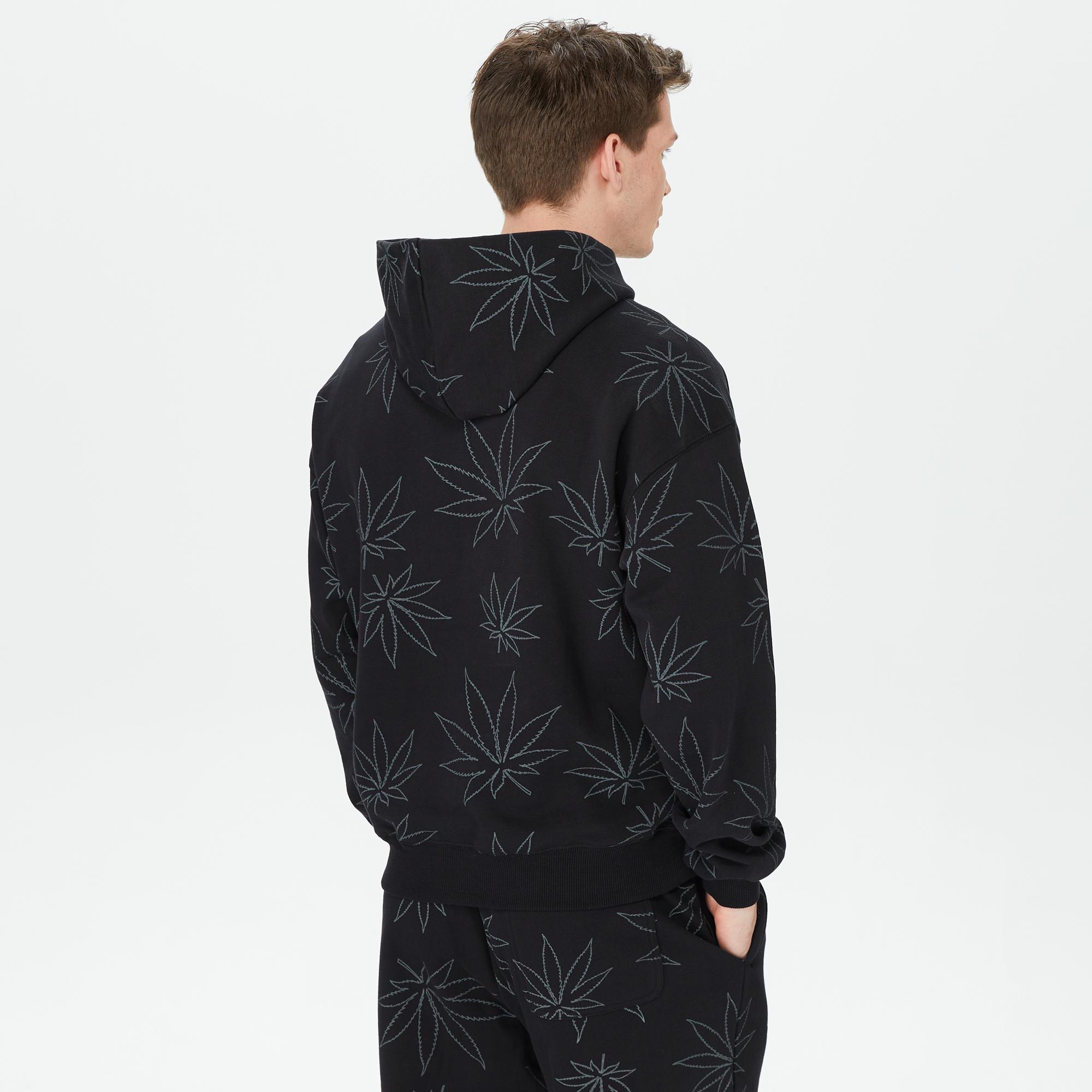 HUF Plantlife Erkek Siyah Hoodie