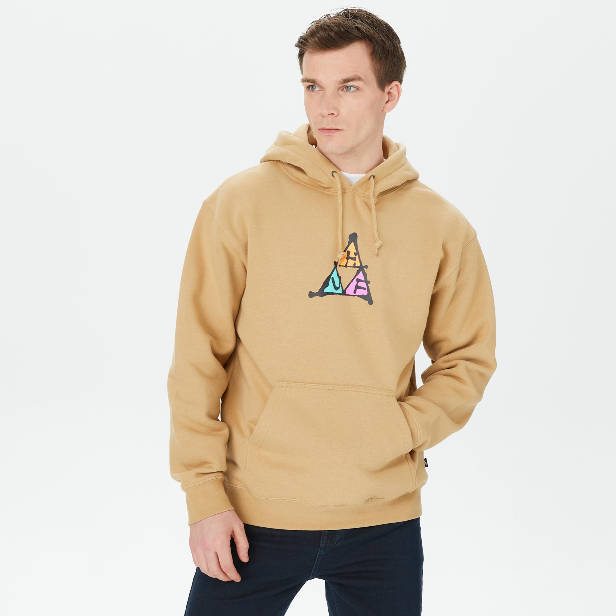 HUF No-Fi Tt Erkek Bej Hoodie