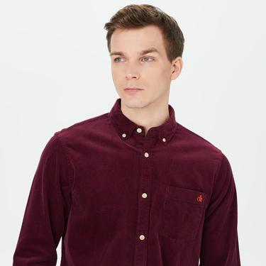 Scotch & Soda Erkek Bordo Gömlek