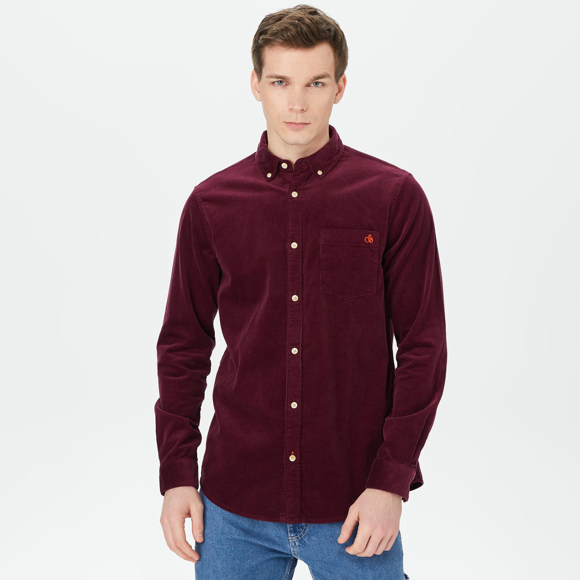 Scotch & Soda Erkek Bordo Gömlek