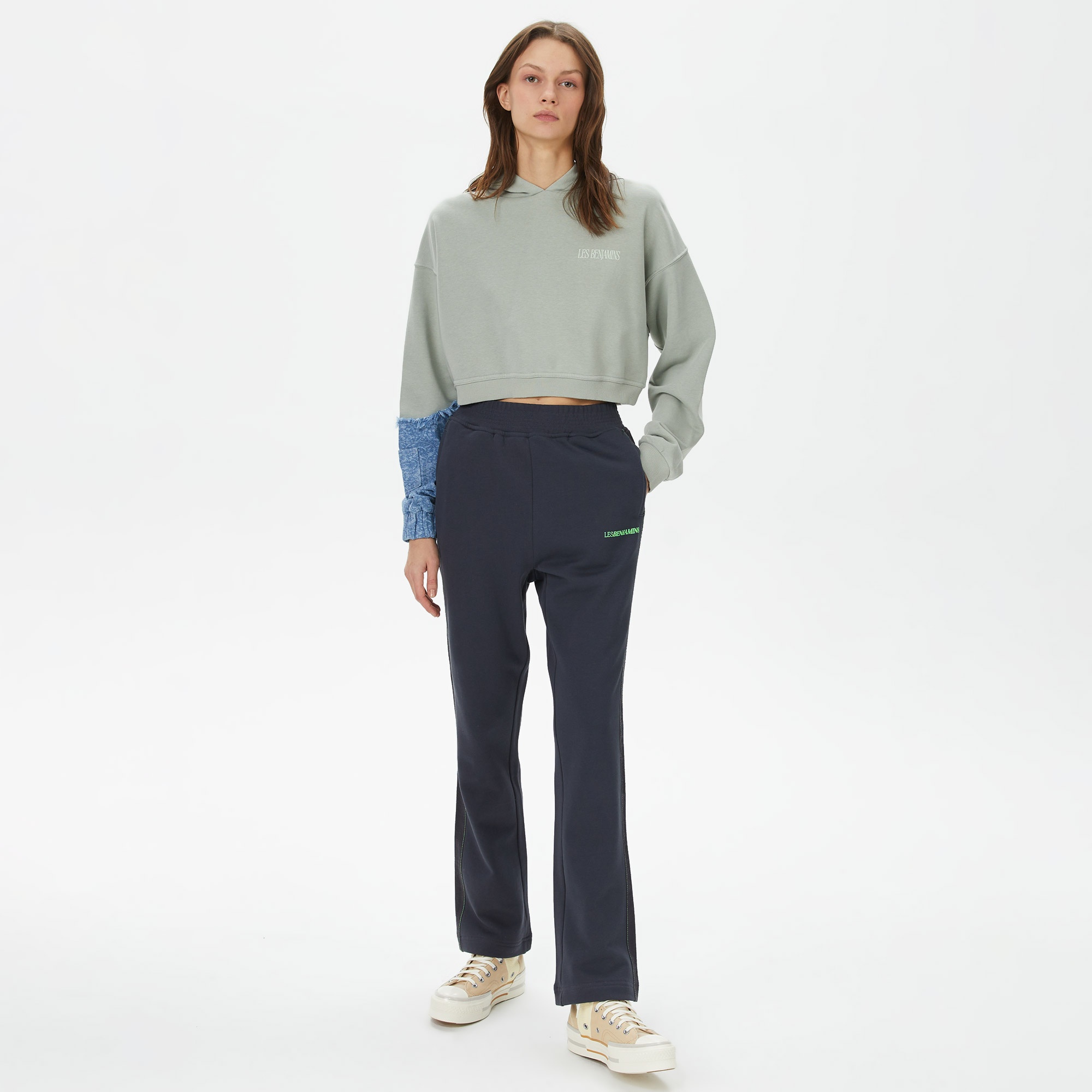 Les Benjamins Relaxed 002 Unisex Gri Hoodie Sweatshirt