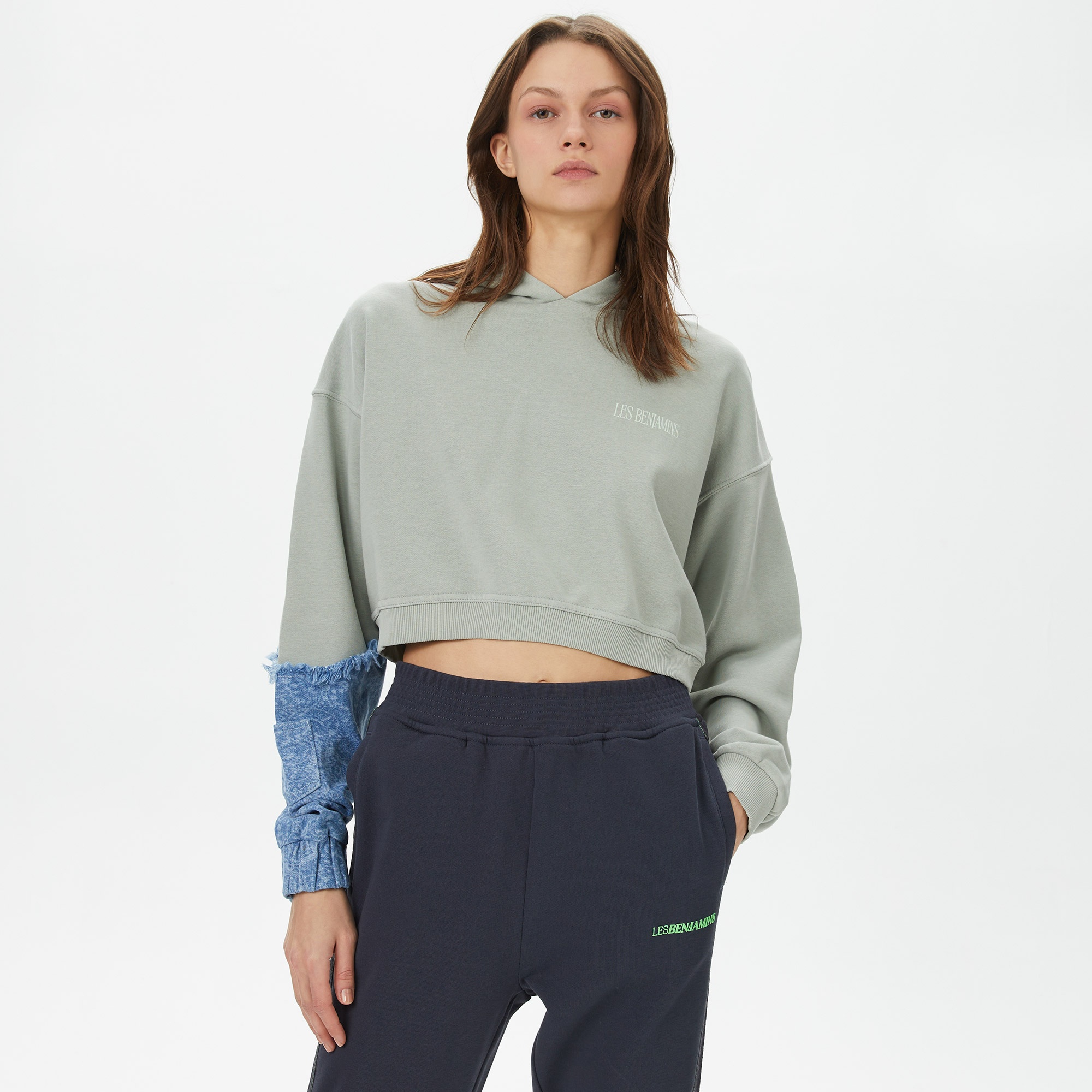 Les Benjamins Relaxed 002 Unisex Gri Hoodie Sweatshirt