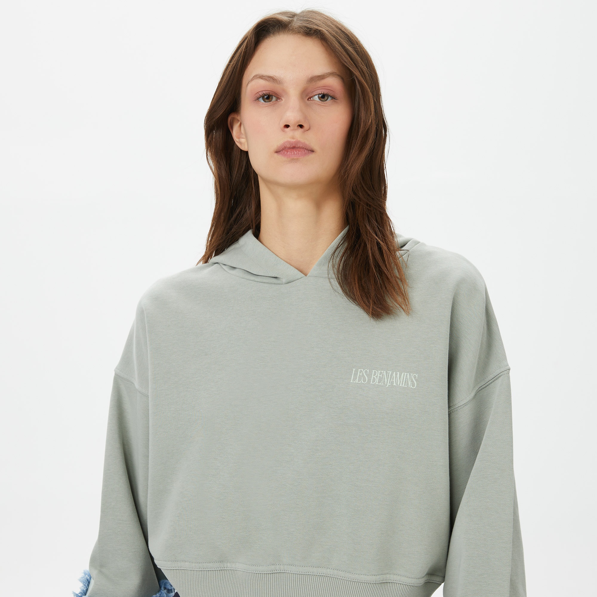 Les Benjamins Relaxed 002 Unisex Gri Hoodie Sweatshirt