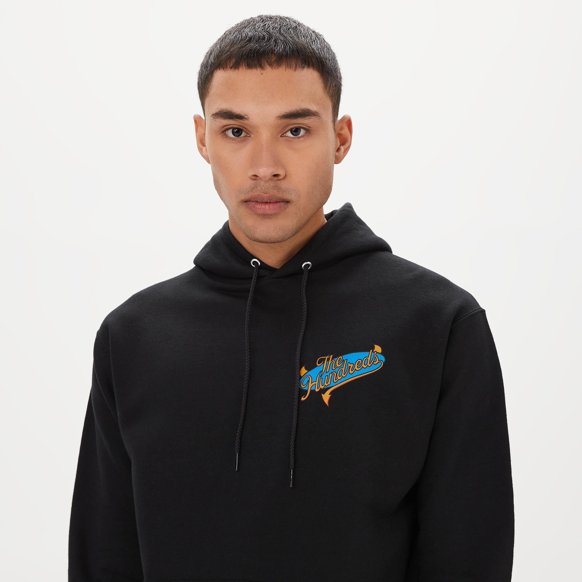The Hundreds Industry Slant Erkek Siyah Hoodie
