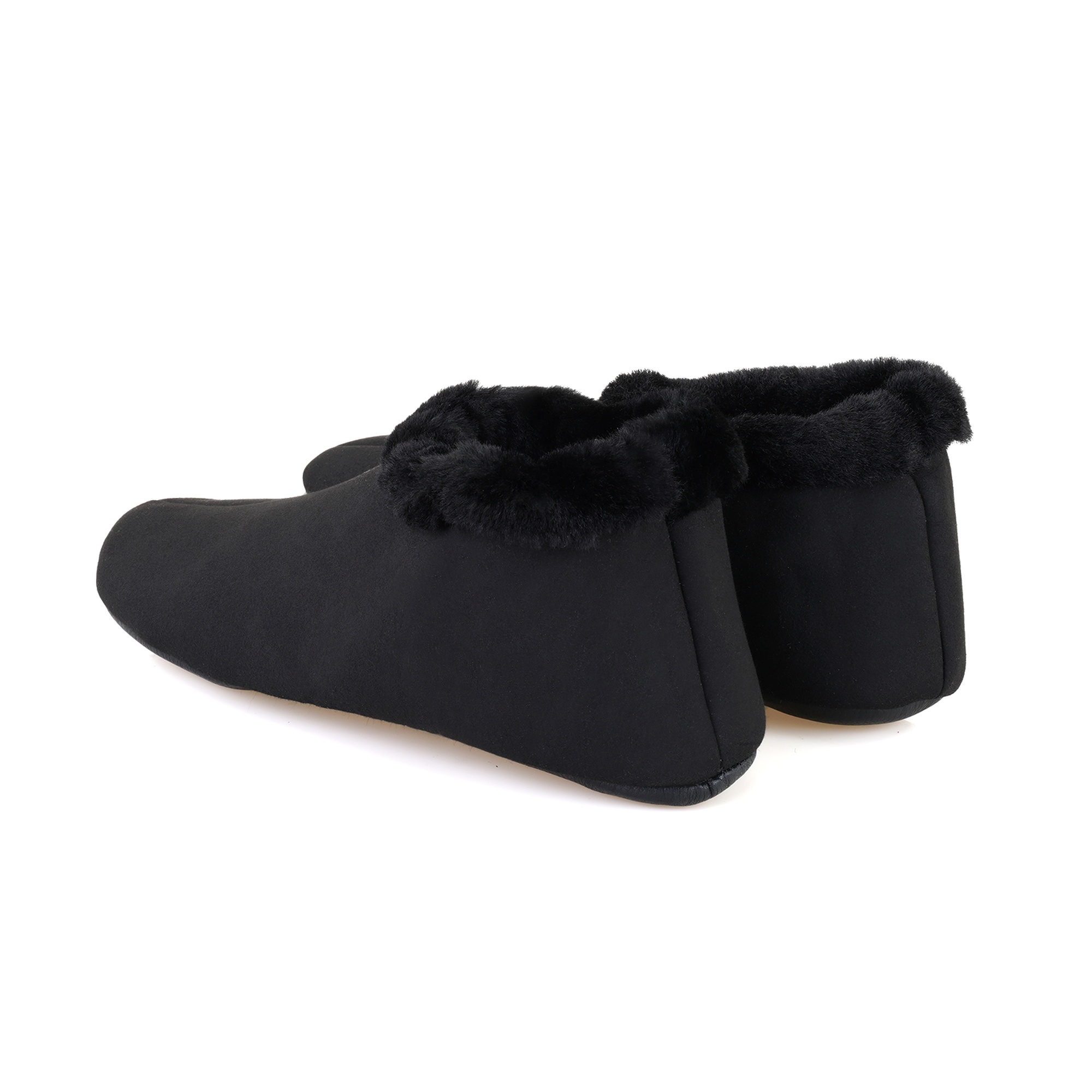 Ranja Siyah Erkek Fluffy Yünlü Patik