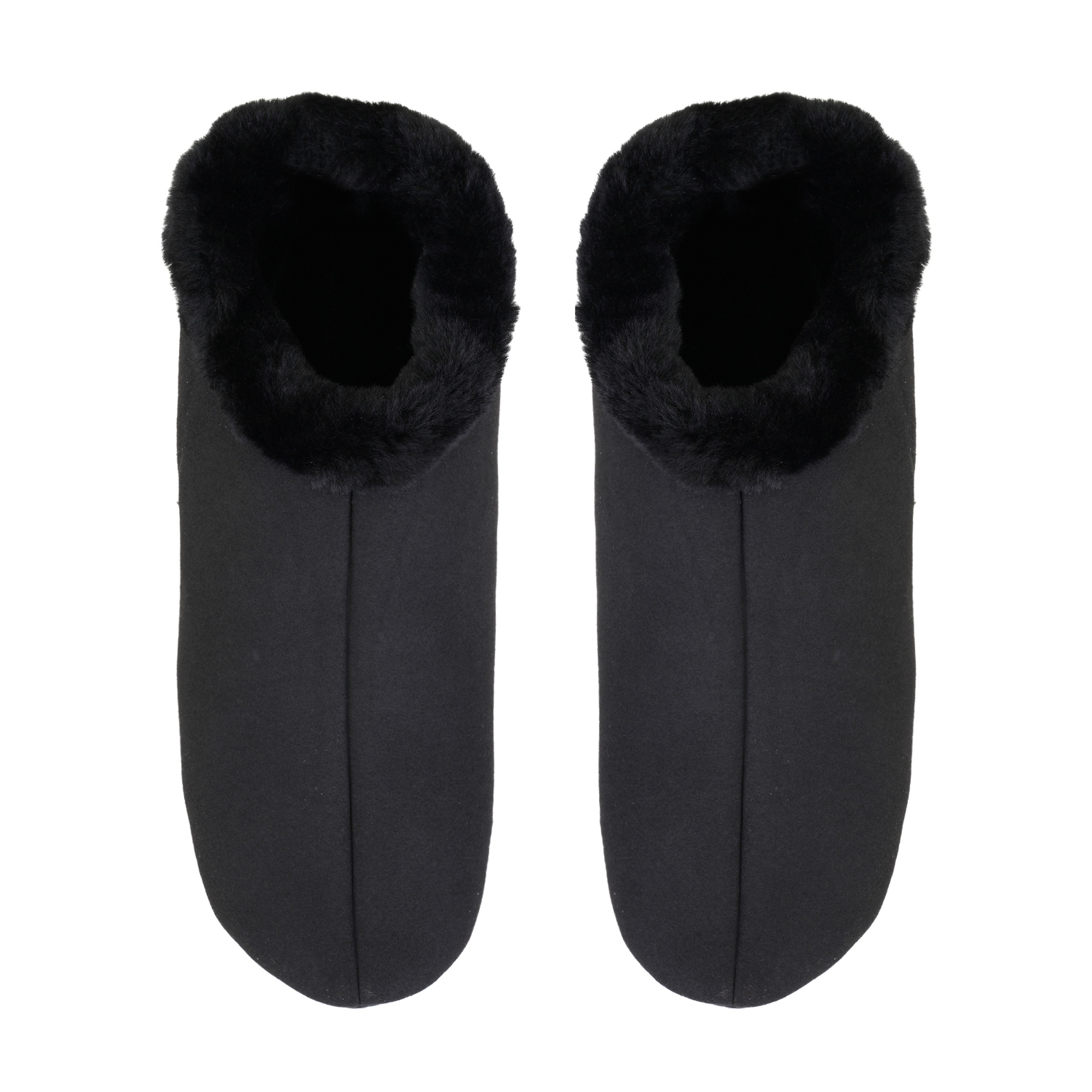 Ranja Siyah Erkek Fluffy Yünlü Patik