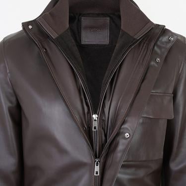  Adahy Kahve Erkek Deri Mont