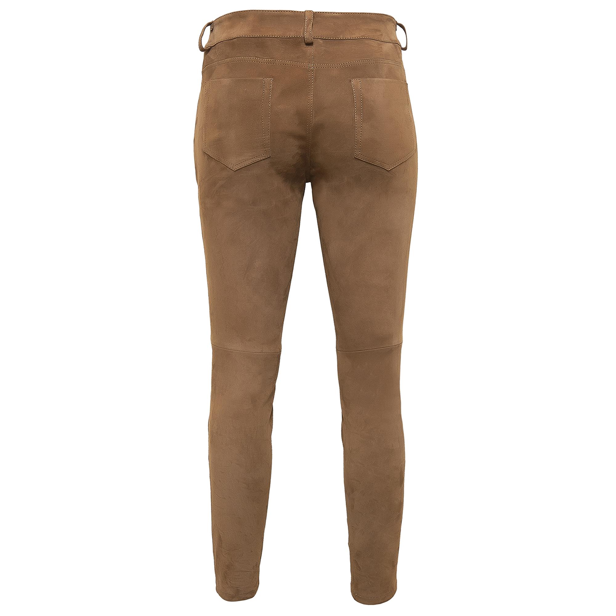 Kahve Roisin Kadın Stretch Deri Pantolon