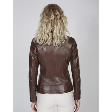  Alda Kadın Gömlek Yakalı Deri Ceket