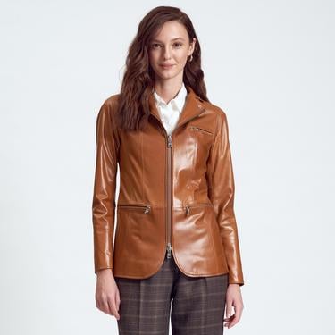  Elenore Kadın Deri Blazer Spor Ceket