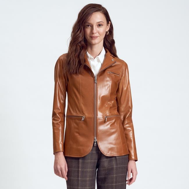  Elenore Kadın Deri Blazer Spor Ceket