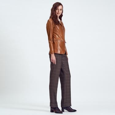  Elenore Kadın Deri Blazer Spor Ceket