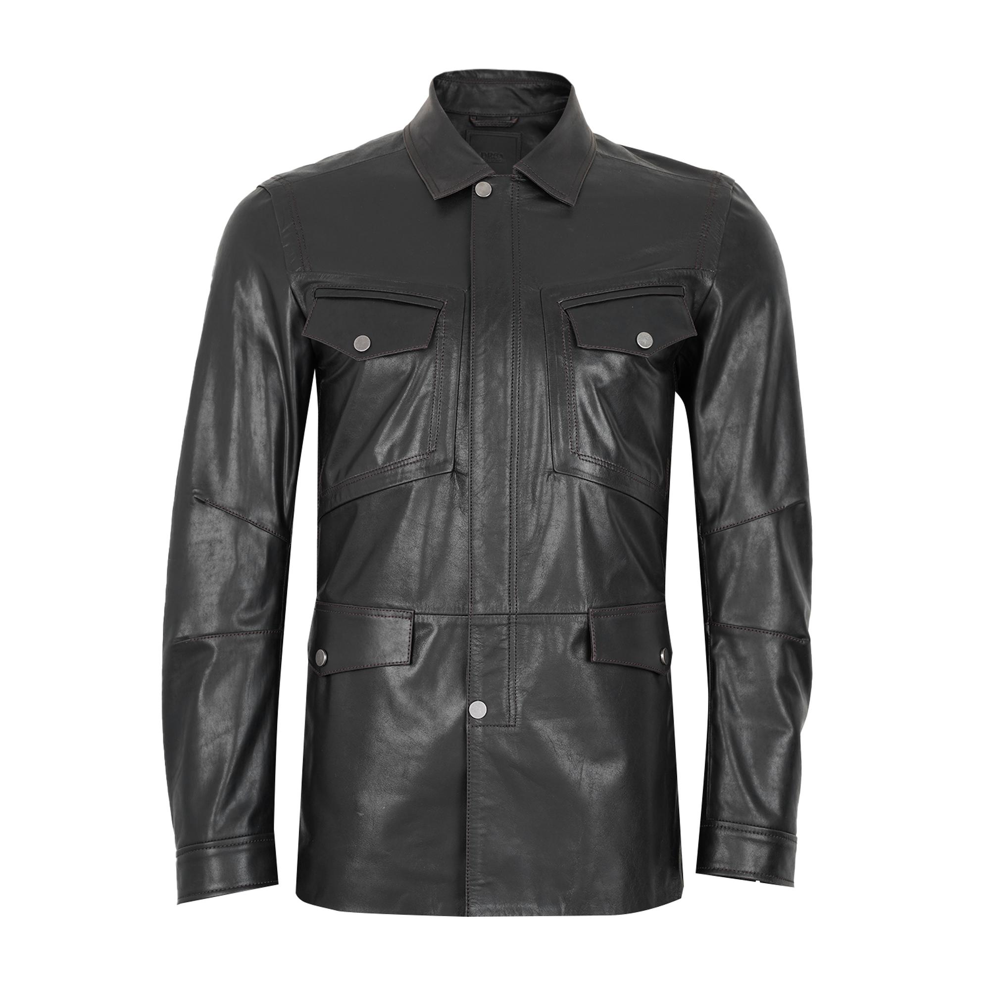 Briton Koyu Kahve Erkek Deri Mont